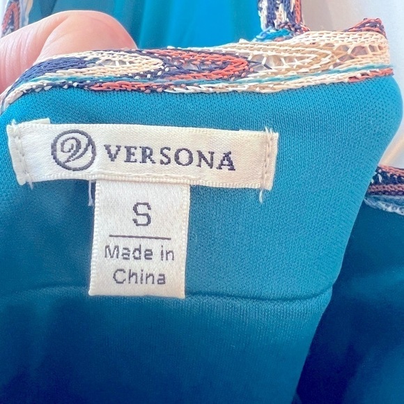 Versona flame stitched retro Maxi dress size S - Picture 6 of 8